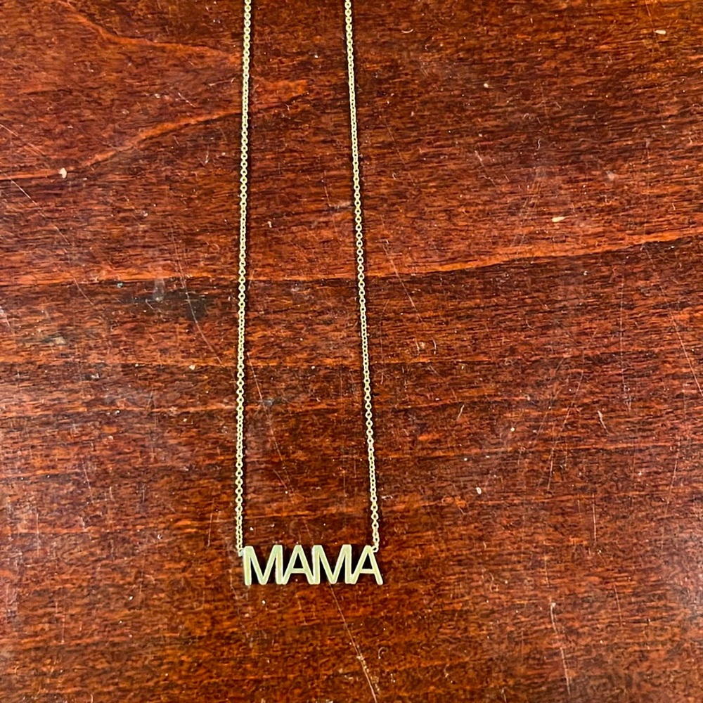 Maya Brenner mama necklace 14k gold